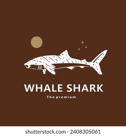 animal whale shark natural logo vector icon silhouette retro hipster