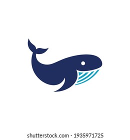 Diseño del logotipo del vector de ballena animal