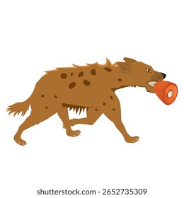 Animal. Wild animal with bone and meat, vector illustration
