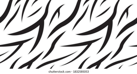 Animal (wild cat) Seamless pattern, White bengal tiger skin pattern background.