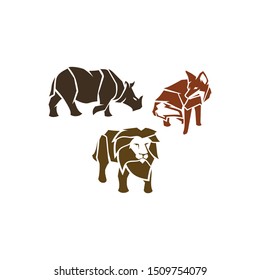 animal wild geometry logo icon vector