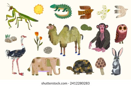 Ilustración del vector de acuarela de fauna silvestre animal.