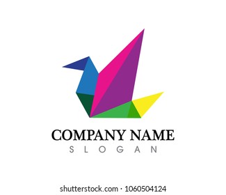 animal wings flying bird  Vector sign abstract bird in flight origami 
