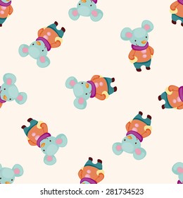 animal winter cartoon , cartoon seamless pattern background
