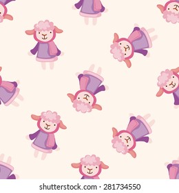 animal winter cartoon , cartoon seamless pattern background