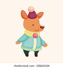 animal winter cartoon theme elements
