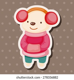 animal winter cartoon theme elements