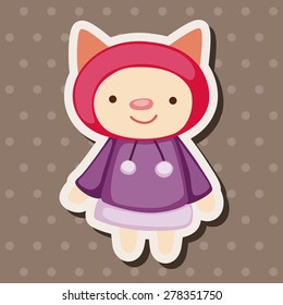 animal winter cartoon theme elements