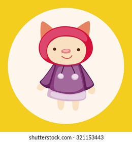 animal winter cartoon theme elements