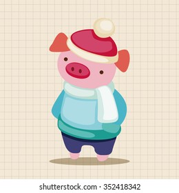 animal winter cartoon theme elements