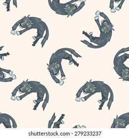 animal wolf cartoon , cartoon seamless pattern background