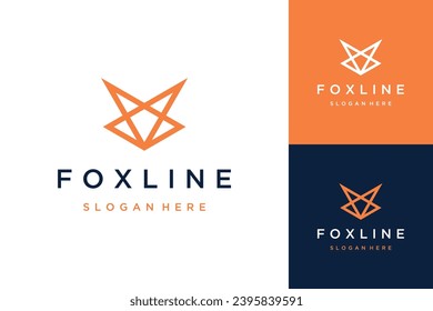 animal or wolf design logo with line style art