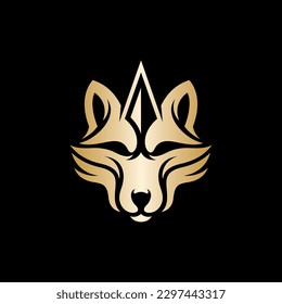 Animal wolf head spear creative logo design