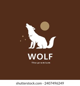 animal wolf natural logo vector icon silhouette retro hipster