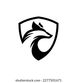 Logo creativo de defensa de lobos animales