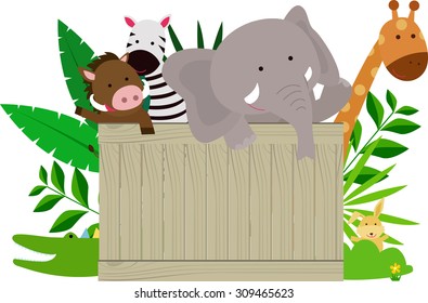 Animal and wood banner