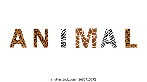 Animal word cute design vector.