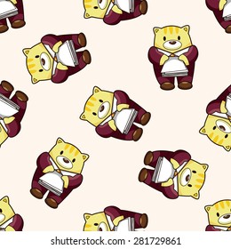 animal worker cartoon , cartoon seamless pattern background