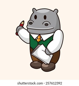 animal worker cartoon theme elements
