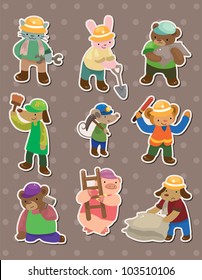 animal worker stickers