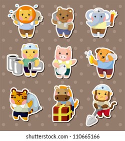 animal worker stickers