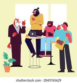 Animal Working job man cartoon 