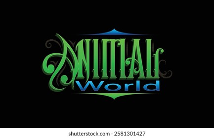 ANIMAL WORLD lettering custom style design