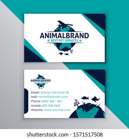 Animal world vector business card