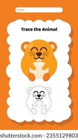 Animal Writing Exercise Practice Worksheet for Kids