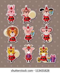 animal xmas stickers
