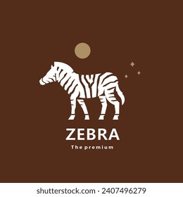 animal zebra natural logo vector icon silhouette retro hipster