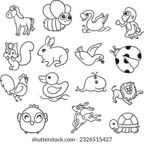 Animal zoo outline cartoon nature