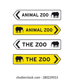 Animal zoo sign vector set