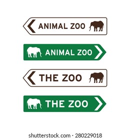 Animal Zoo Sign Vector Set