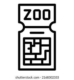 Animal zoo ticket icon outline vector. Jungle pass. Admission event