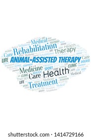 Animal-Assisted Therapy word cloud. Wordcloud made with text only.