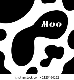 Animalistic print. Cow spots. Cute print. Funny background. Monochrome vector image isolated on a white background.