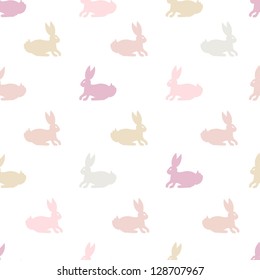 Animalistic rabbit seamless pattern - vector illustration.