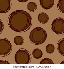 animalistic seamless pattern for wrapping and textile. doodle circles.