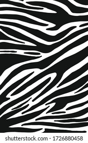 Animalistic two-tone black and white zebra pattern for background and texture.
