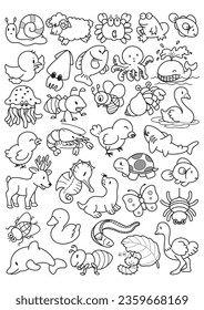 Animals 2D set. Vector of animals