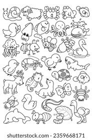 Animals 2D set. Vector of animals