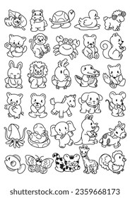 Animals 2D set. Vector of animals