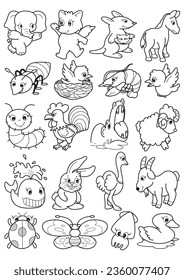 Animals 2D set. Vector of animals