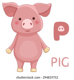 Animals ABC, letter P, Pig