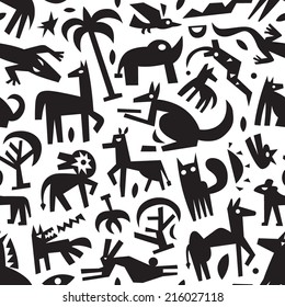 animals - abstract seamless background