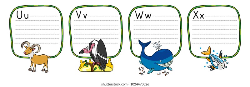 Animals alphabet or ABC.
