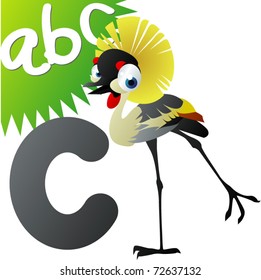 animals alphabet: C is for Crowned Crane