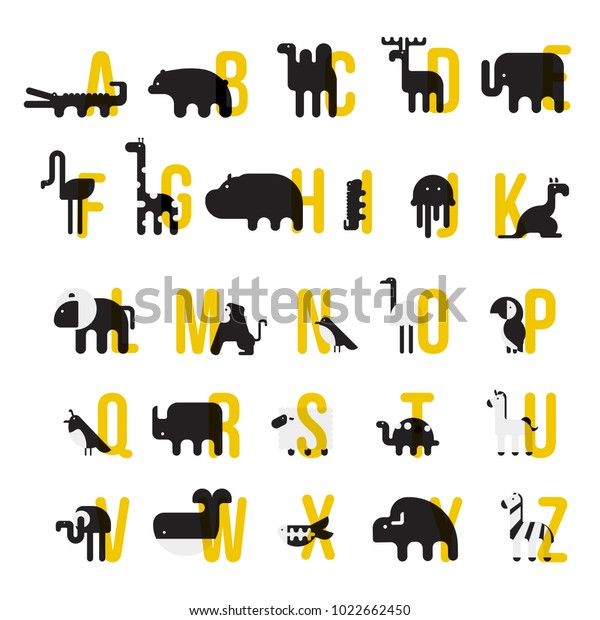 Animals Alphabet Letter Z Letters Learn Stock Vector (Royalty Free