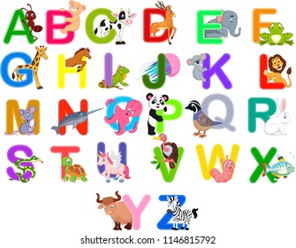 Animals alphabet set